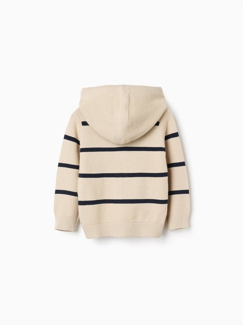 Chaqueta de punto a rayas y con capucha - Kiabi