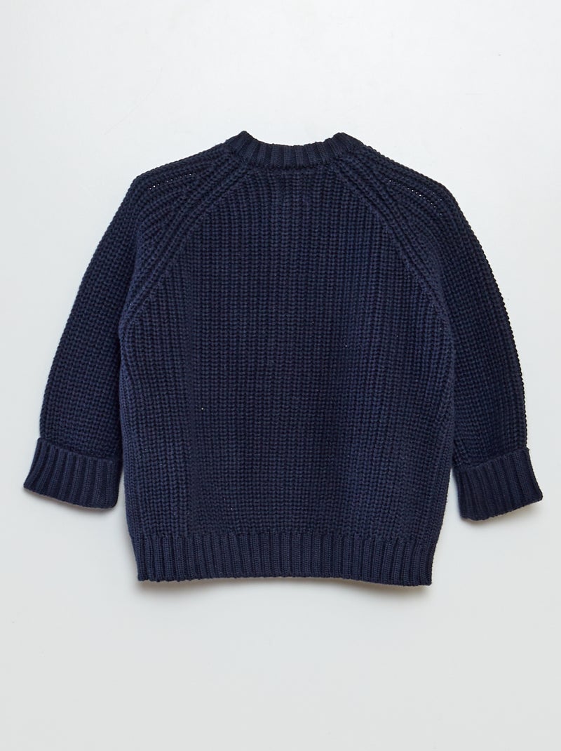 Chaqueta de punto abotonada azul - Kiabi