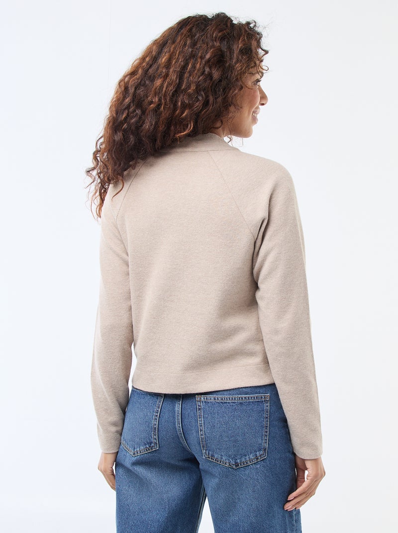 Chaqueta de punto abotonada Marron - Kiabi