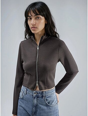 Chaqueta de punto ajustada con cierre de cremallera busem