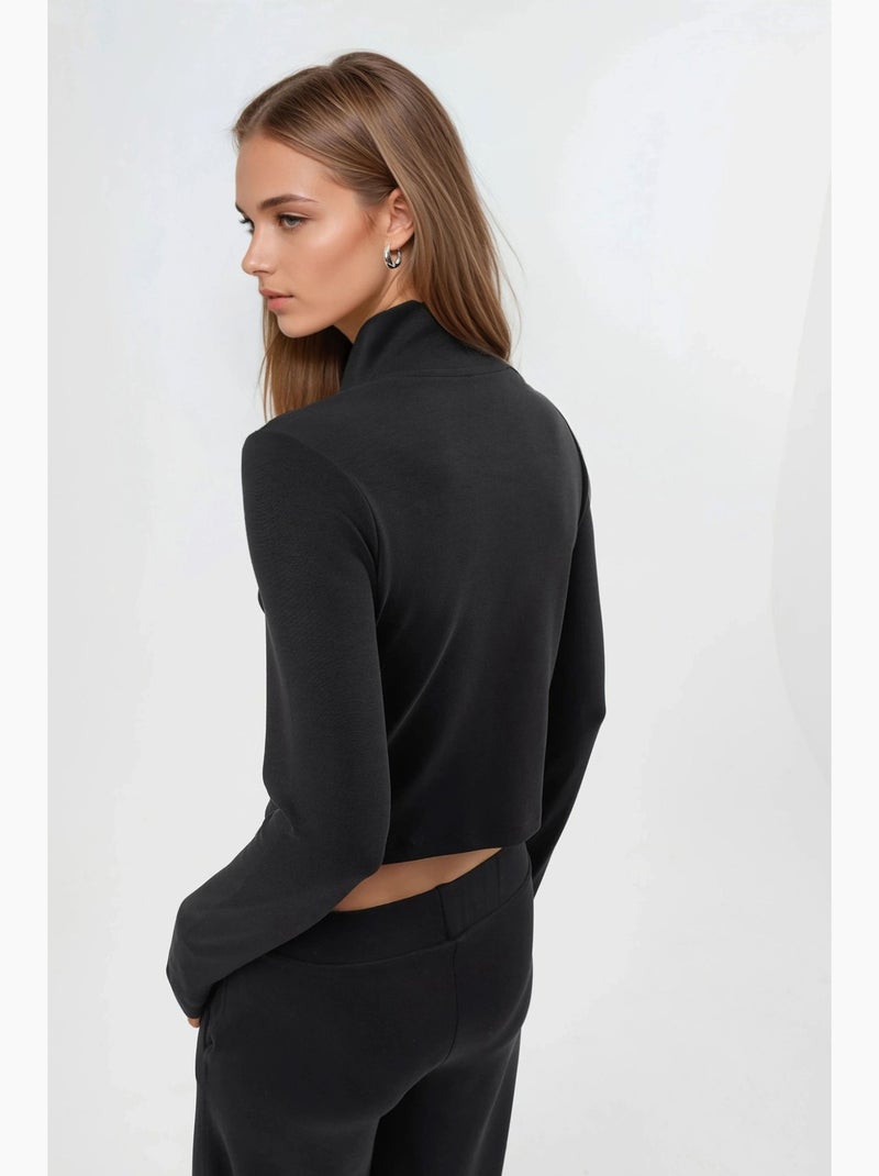Chaqueta de punto ajustada con cierre de cremallera busem Negro - Kiabi