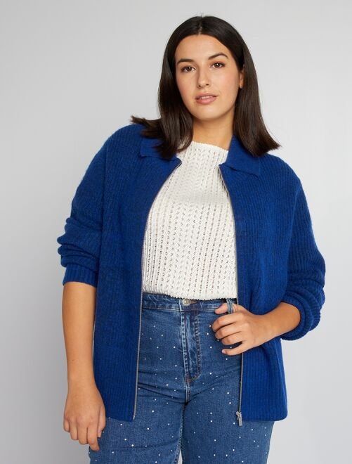 Chaqueta punto mujer azul marino