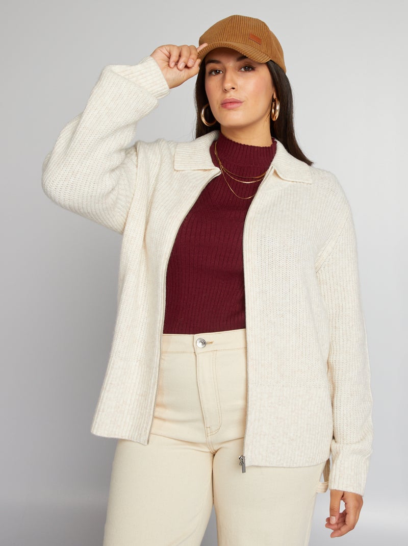 Chaqueta de punto BEIGE - Kiabi