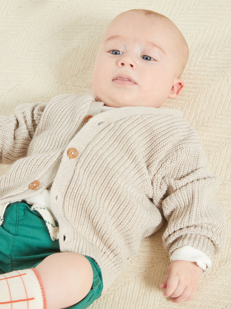 Chaqueta de punto BEIGE - Kiabi