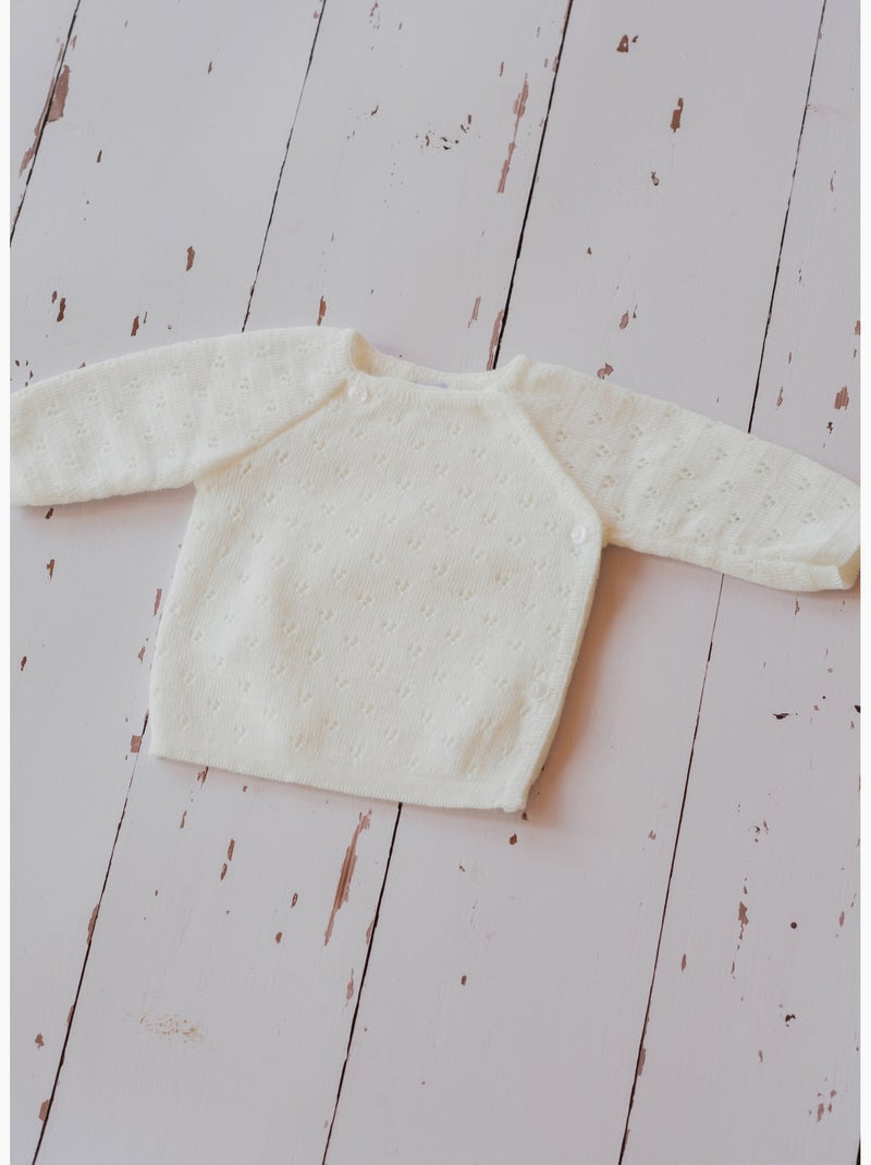Chaqueta de punto calada de bebé - les basiques Crudo - Kiabi