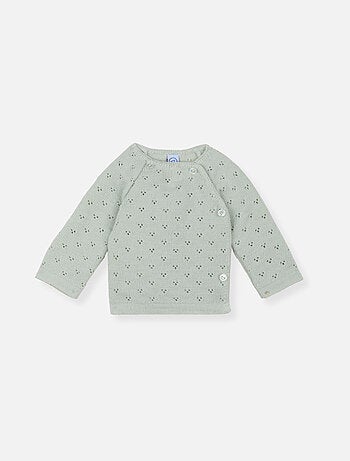 Chaqueta de punto calada de bebé - les basiques