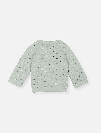 Chaqueta de punto calada de bebé - les basiques