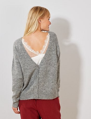 Chaqueta de punto calado 2 en 1 - Kiabi