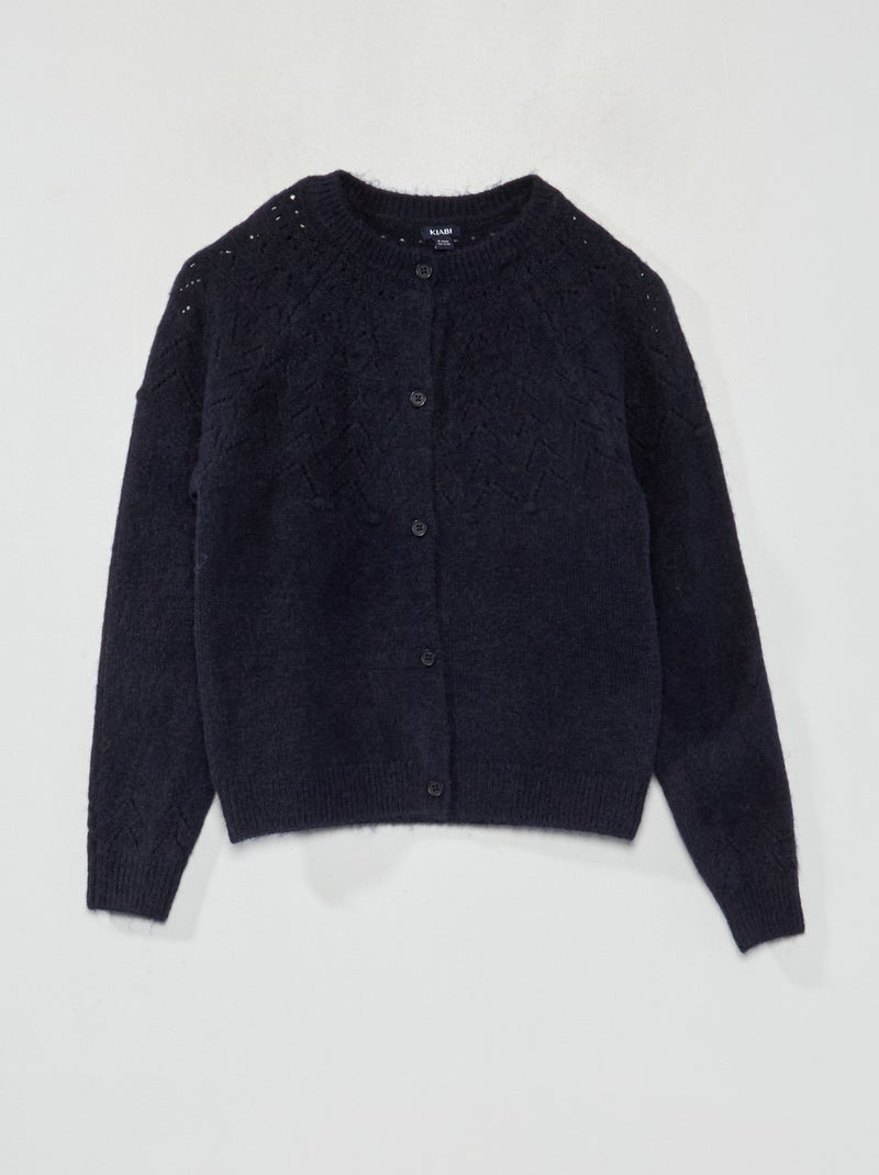 Chaqueta de punto calado azul - Kiabi