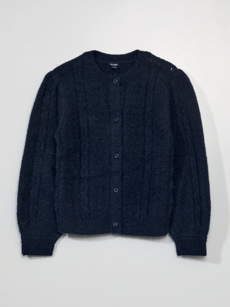 Chaqueta de punto calado AZUL - Kiabi
