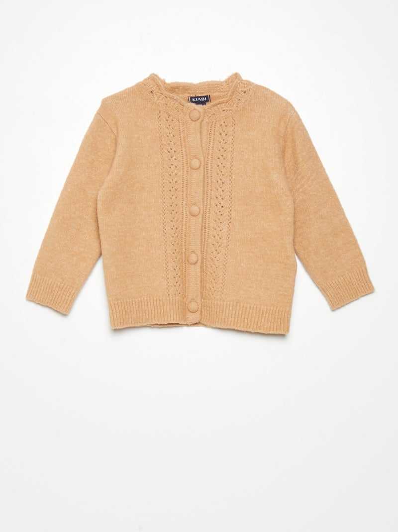 Chaqueta de punto calado BEIGE - Kiabi