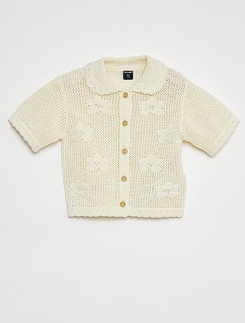 Chaqueta de punto calado