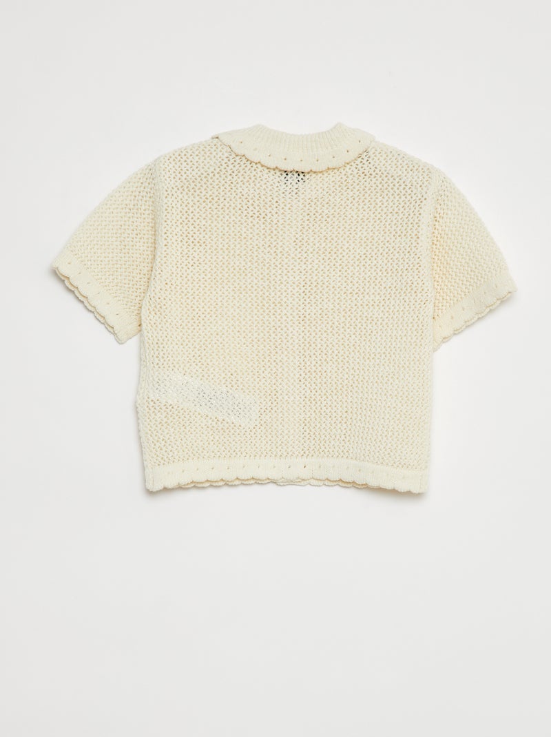 Chaqueta de punto calado BEIGE - Kiabi
