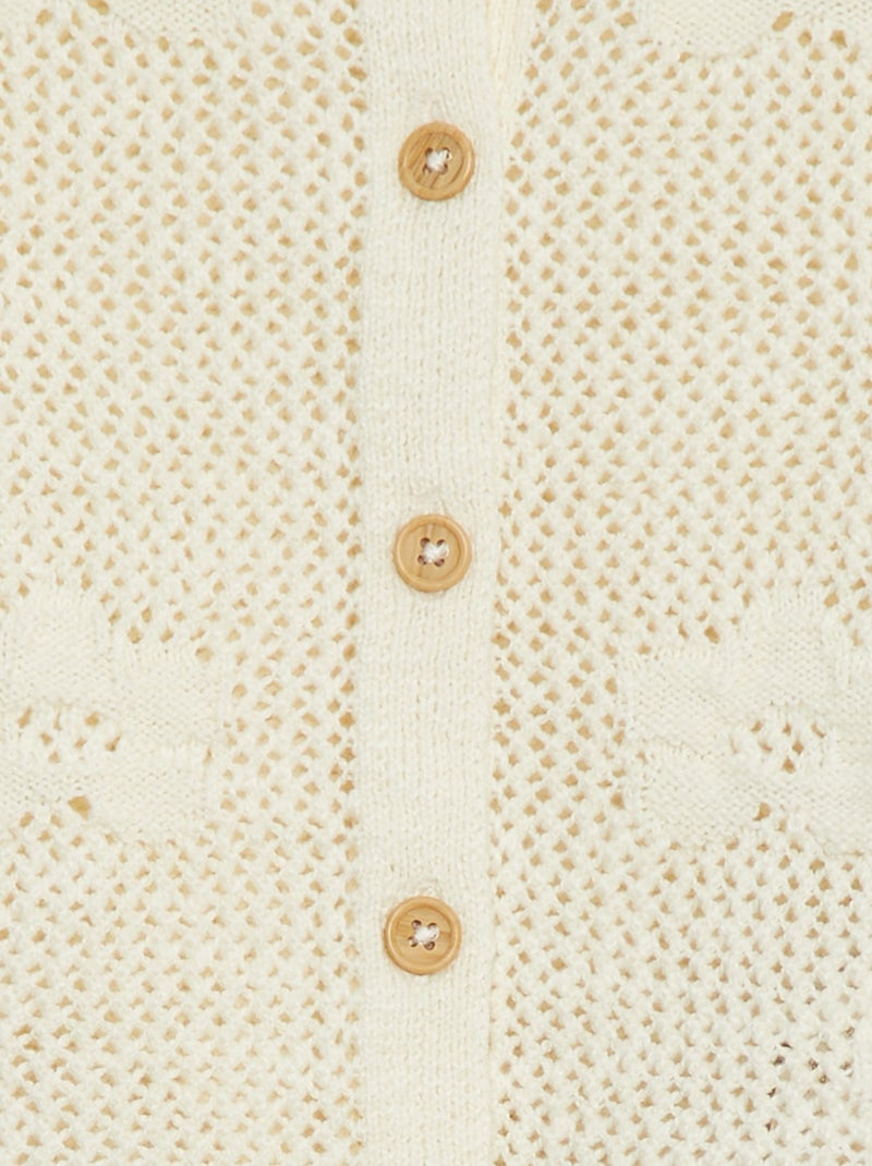 Chaqueta de punto calado BEIGE - Kiabi