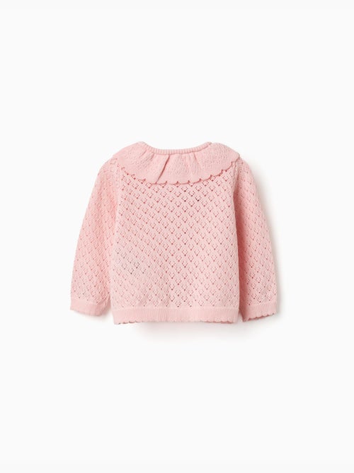 Chaqueta de punto calado con bordes festoneados - Kiabi