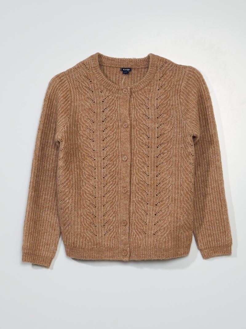 Chaqueta de punto calado MARRON - Kiabi