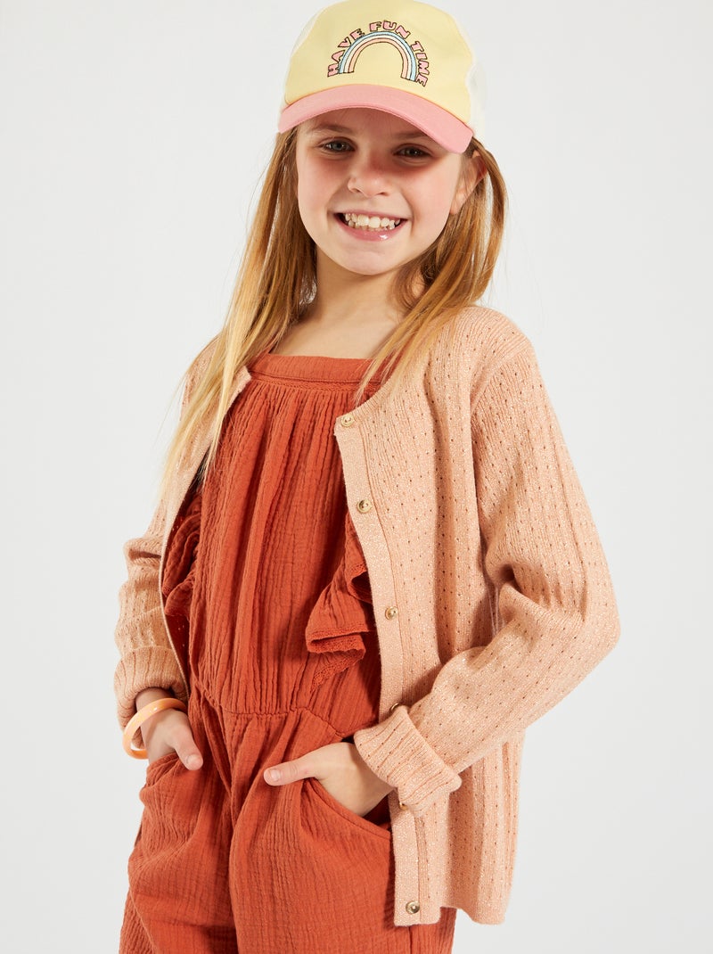 Chaqueta de punto calado NARANJA - Kiabi