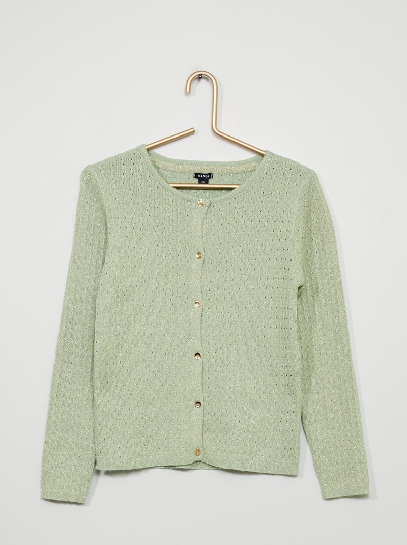 Chaqueta de punto calado VERDE - Kiabi