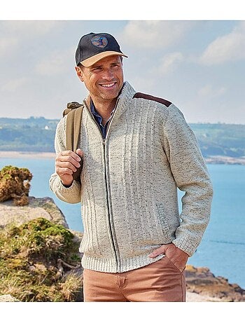Chaqueta de punto casual forrada de polar con cremallera