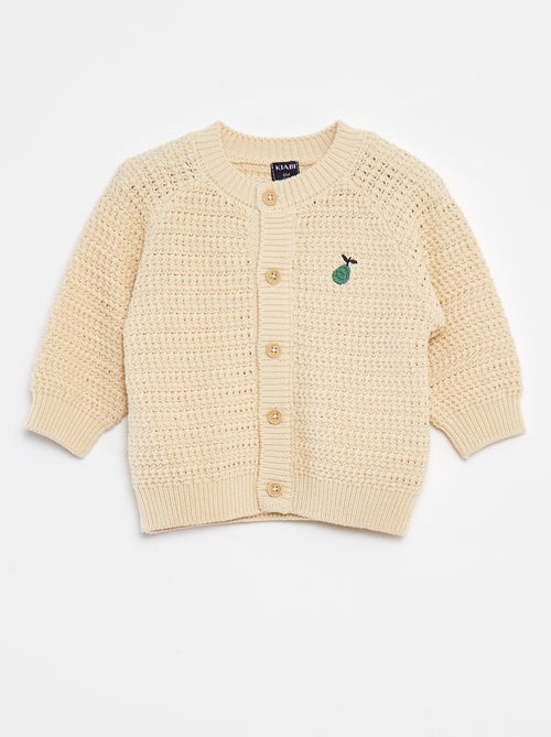 Chaqueta de punto con bordado en el pecho - Kiabi