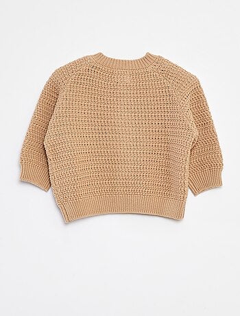 Chaqueta de punto con bordado en el pecho