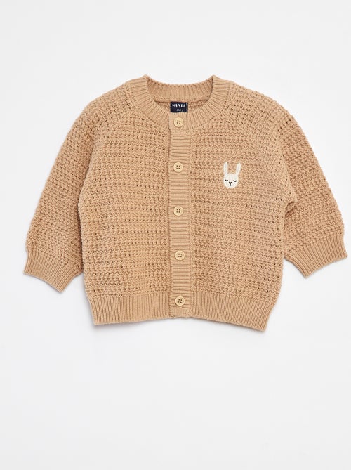 Chaqueta de punto con bordado en el pecho - Kiabi