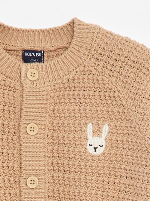 Chaqueta de punto con bordado en el pecho - Kiabi