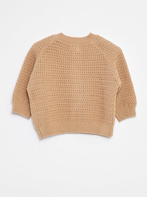 Chaqueta de punto con bordado en el pecho - Kiabi