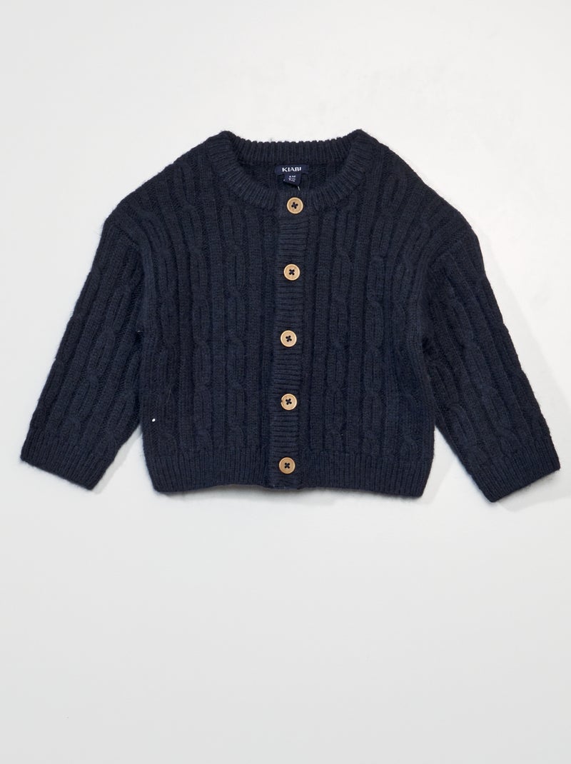 Chaqueta de punto con botones azul marino - Kiabi