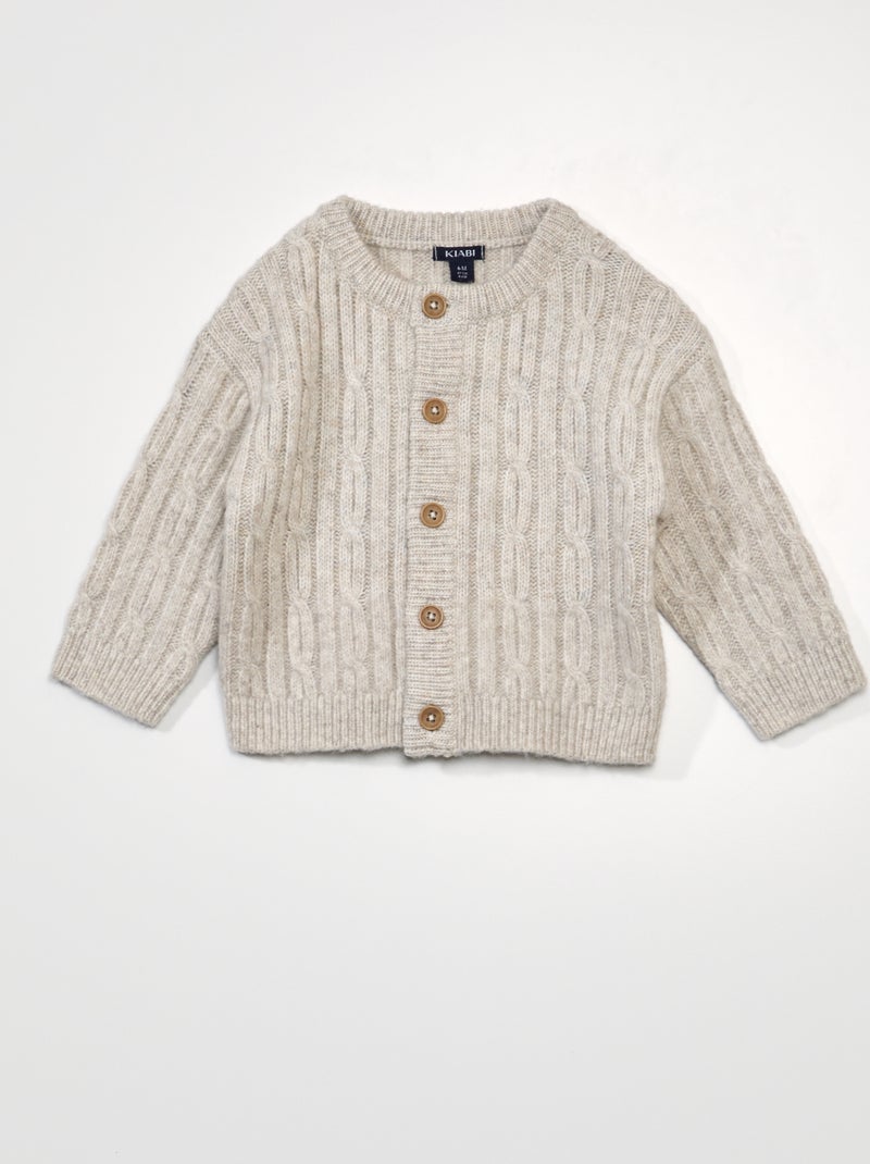 Chaqueta de punto con botones BEIGE - Kiabi