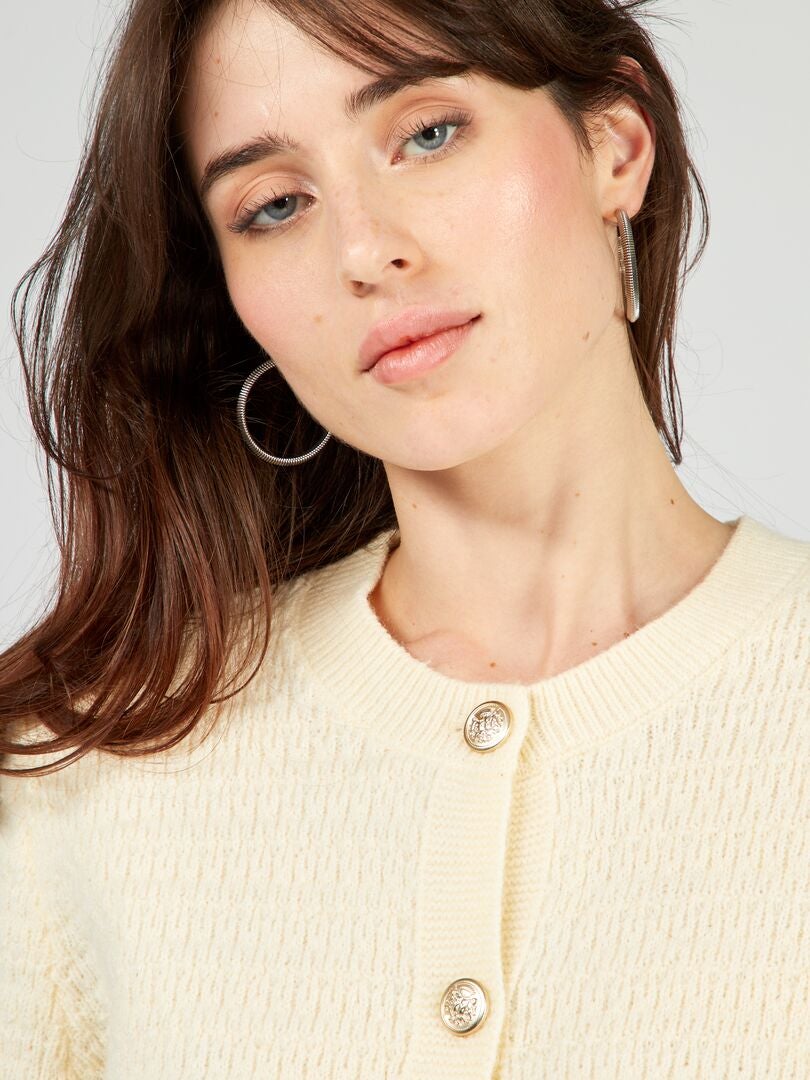 Chaqueta de punto con botones BLANCO - Kiabi