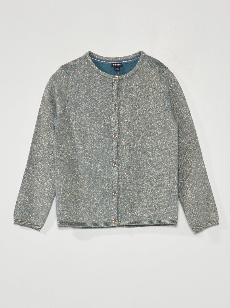Chaqueta de punto con botones de fantasía azul oscuro - Kiabi
