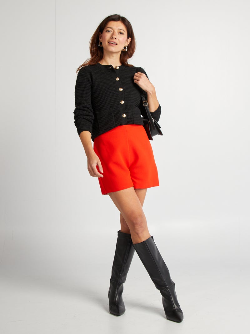 Chaqueta de punto con botones dorados negro - Kiabi