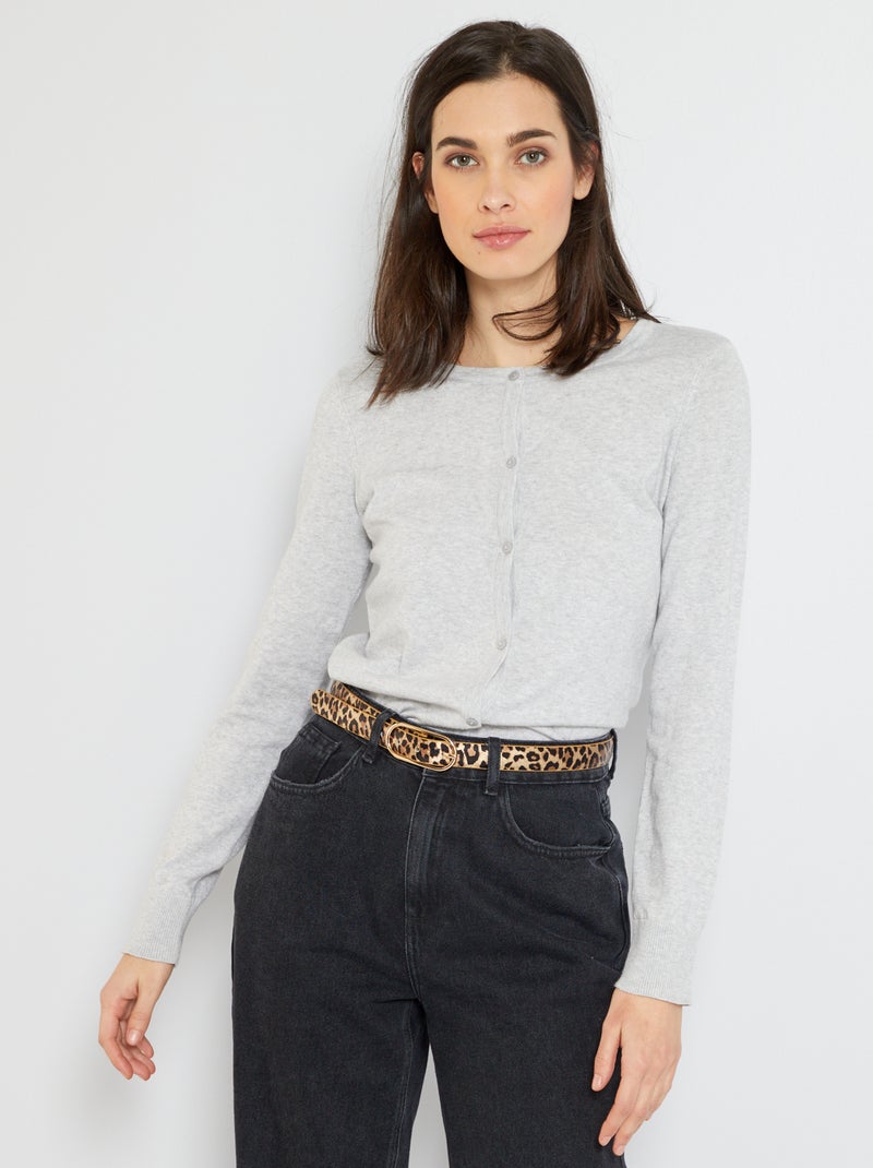 Chaqueta de punto con botones GRIS - Kiabi