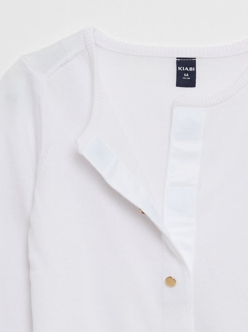 Chaqueta de punto con botones magnéticos - colección fácil de poner blanco - Kiabi