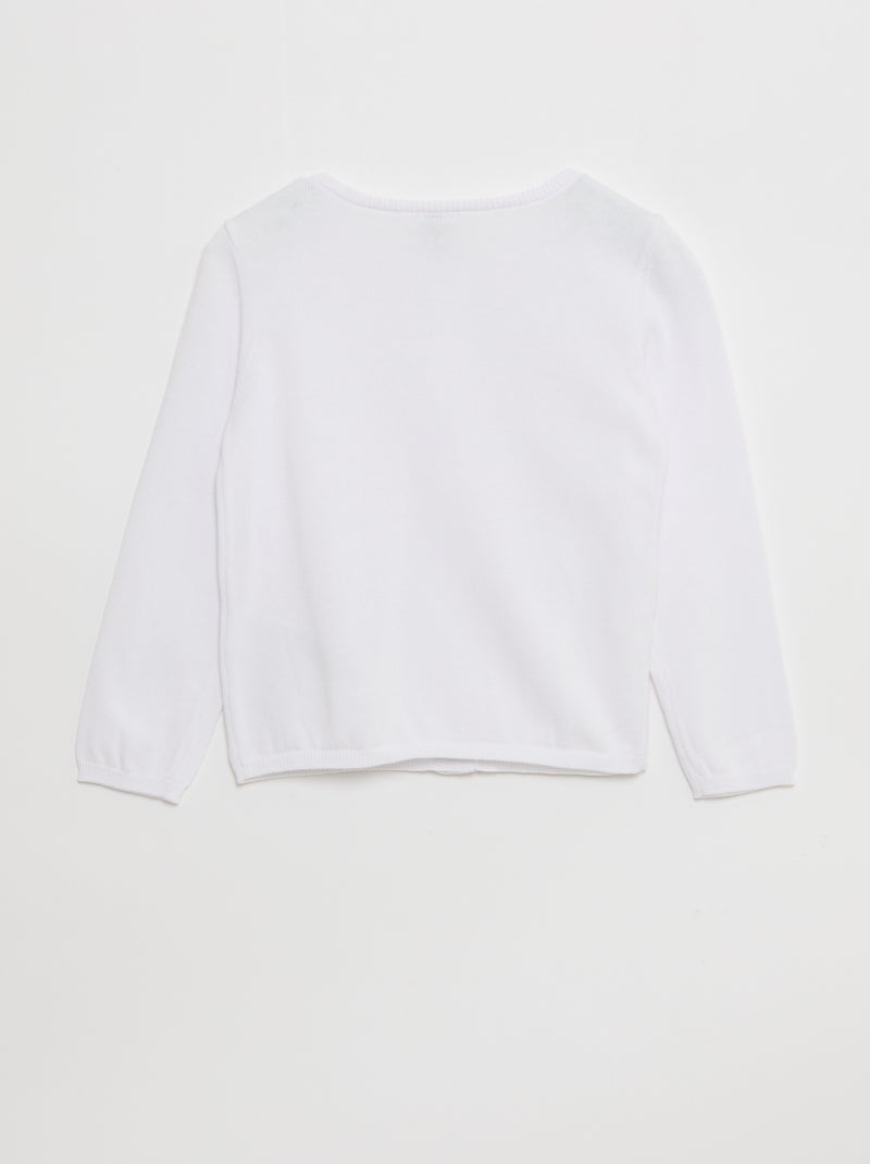 Chaqueta de punto con botones magnéticos - colección fácil de poner blanco - Kiabi