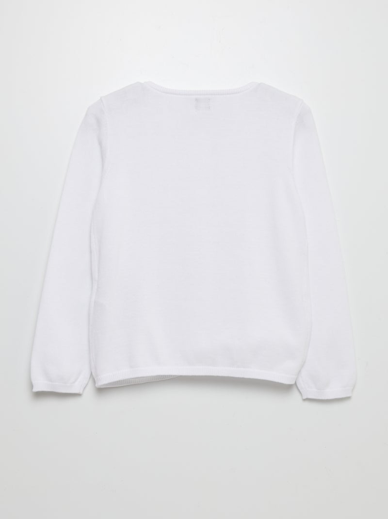Chaqueta de punto con botones magnéticos - colección fácil de poner blanco - Kiabi