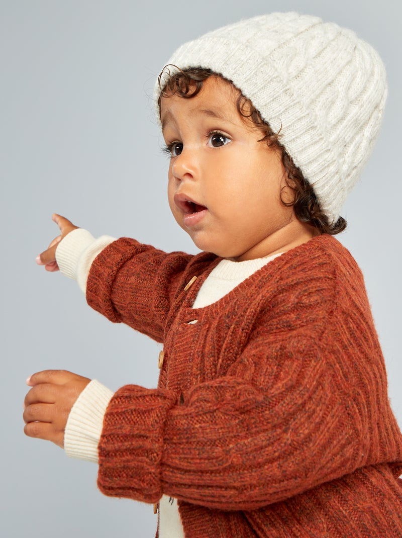 Chaqueta de punto con botones marrón - Kiabi