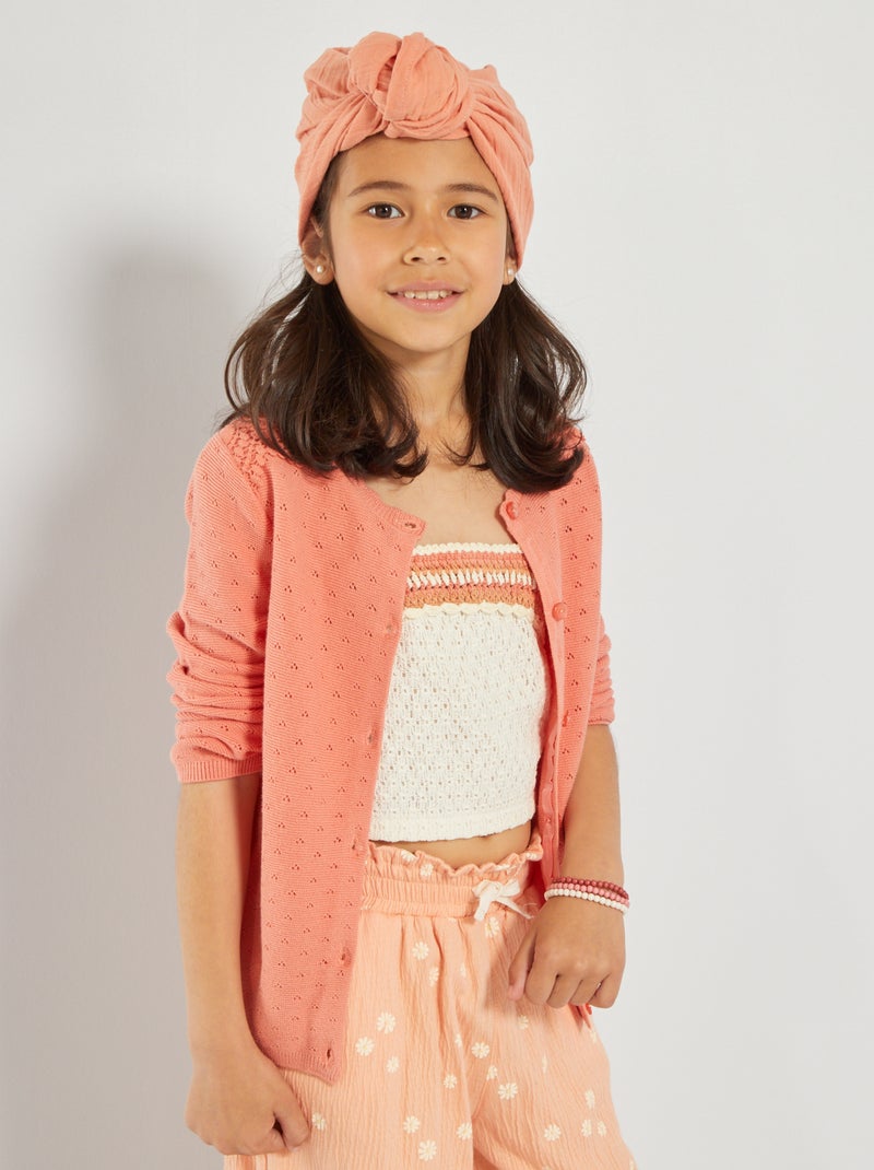 Chaqueta de punto con botones NARANJA - Kiabi