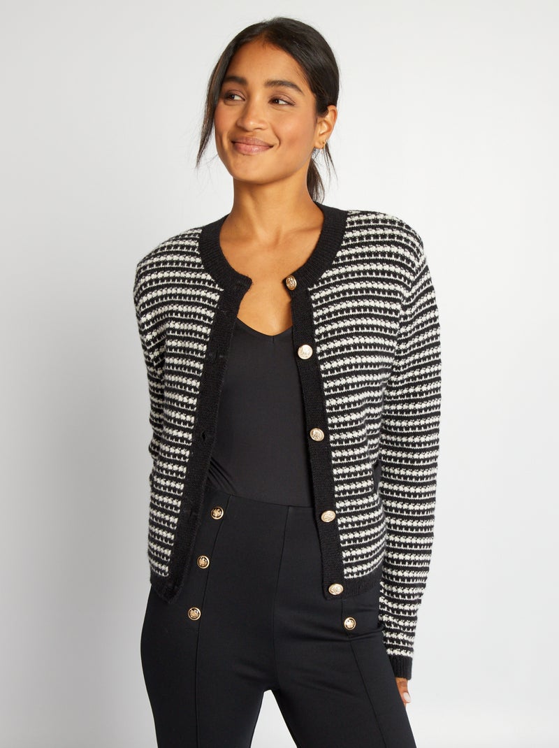 Chaqueta de punto con botones NEGRO - Kiabi