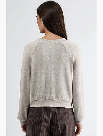 Chaqueta de punto con botones y cuello redondo busem