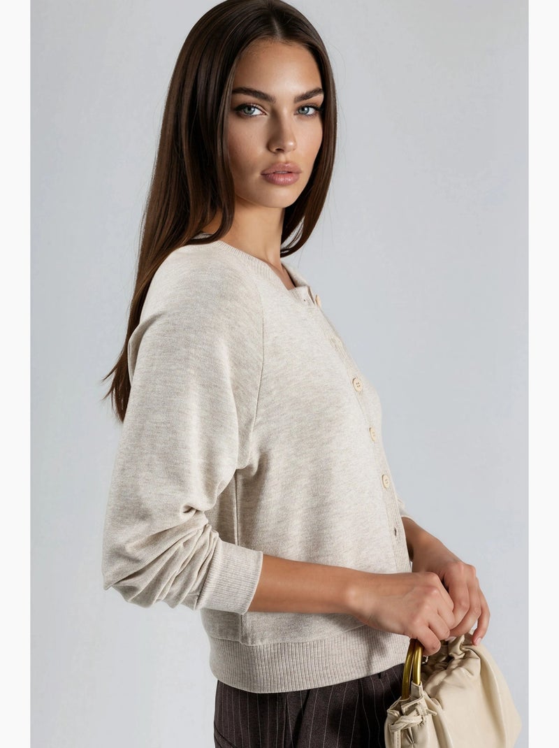 Chaqueta de punto con botones y cuello redondo busem Arena - Kiabi