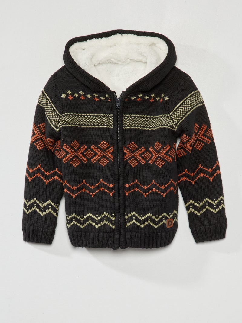 Chaqueta de punto con capucha GRIS - Kiabi
