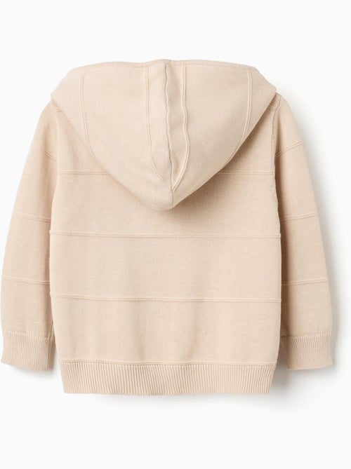 Chaqueta de punto con capucha y líneas en relieve - Kiabi