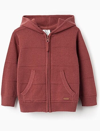 Chaqueta de punto con capucha y líneas en relieve