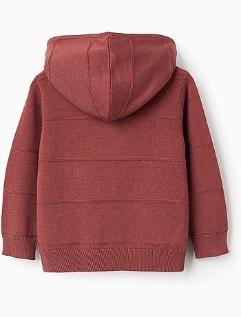 Chaqueta de punto con capucha y líneas en relieve