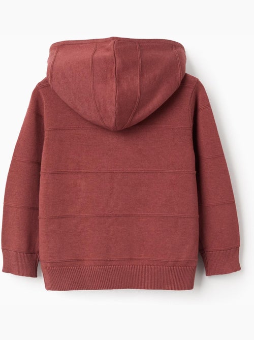 Chaqueta de punto con capucha y líneas en relieve - Kiabi