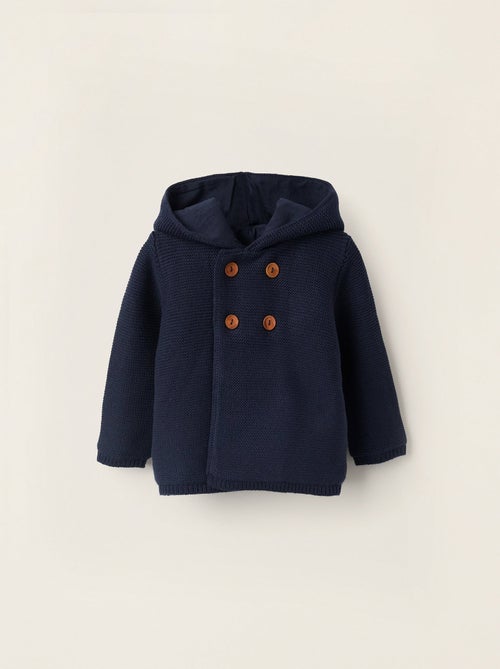 Chaqueta de punto con capucha y pompon - Kiabi