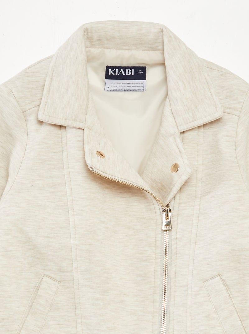 Chaqueta de punto con cierre de cremallera asimétrico BEIGE - Kiabi