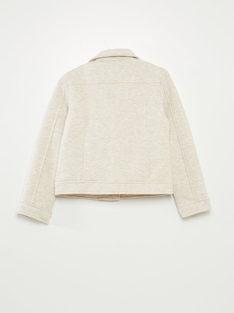 Chaqueta de punto con cierre de cremallera asimétrico BEIGE - Kiabi